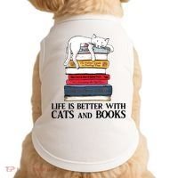 Life Is Better With Cats And Books Cat Book Doggie Tank thumb 0