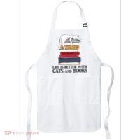 Life Is Better With Cats And Books Cat Book Apron thumb 0