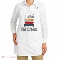 Life Is Better With Cats And Books Cat Book Apron thumb 2