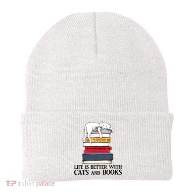 Life Is Better With Cats And Books Cat Book Beanie