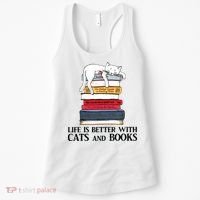 Life Is Better With Cats And Books Cat Book Women's Tank Top thumb 0