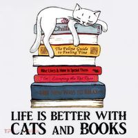 Life Is Better With Cats And Books Cat Book Hat thumb 2