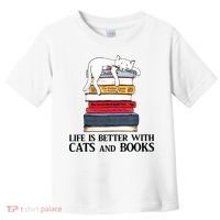 Life Is Better With Cats And Books Cat Book Toddler T-Shirt thumb 0
