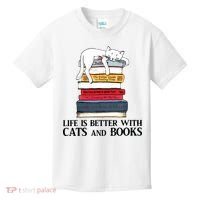 Life Is Better With Cats And Books Cat Book Kids T-Shirt thumb 0