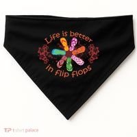 Life Is Better In Flip Flops Girl Beach Gifts Sandal Love USA-Made Doggie Bandana thumb 0