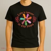 Life Is Better In Flip Flops Girl Beach Gifts Sandal Love T-Shirt thumb 3