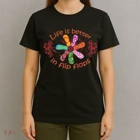 Life Is Better In Flip Flops Girl Beach Gifts Sandal Love T-Shirt thumb 4