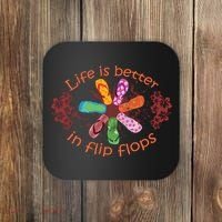 Life Is Better In Flip Flops Girl Beach Gifts Sandal Love Coaster thumb 0