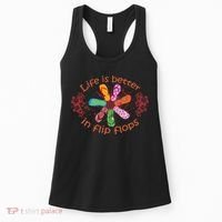 Life Is Better In Flip Flops Girl Beach Gifts Sandal Love Women's Tank Top thumb 0