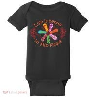 Life Is Better In Flip Flops Girl Beach Gifts Sandal Love Baby Bodysuit thumb 0