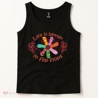 Life Is Better In Flip Flops Girl Beach Gifts Sandal Love Tank Top thumb 2