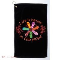 Life Is Better In Flip Flops Girl Beach Gifts Sandal Love Golf Towel thumb 0