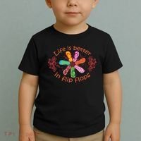 Life Is Better In Flip Flops Girl Beach Gifts Sandal Love Toddler T-Shirt thumb 2