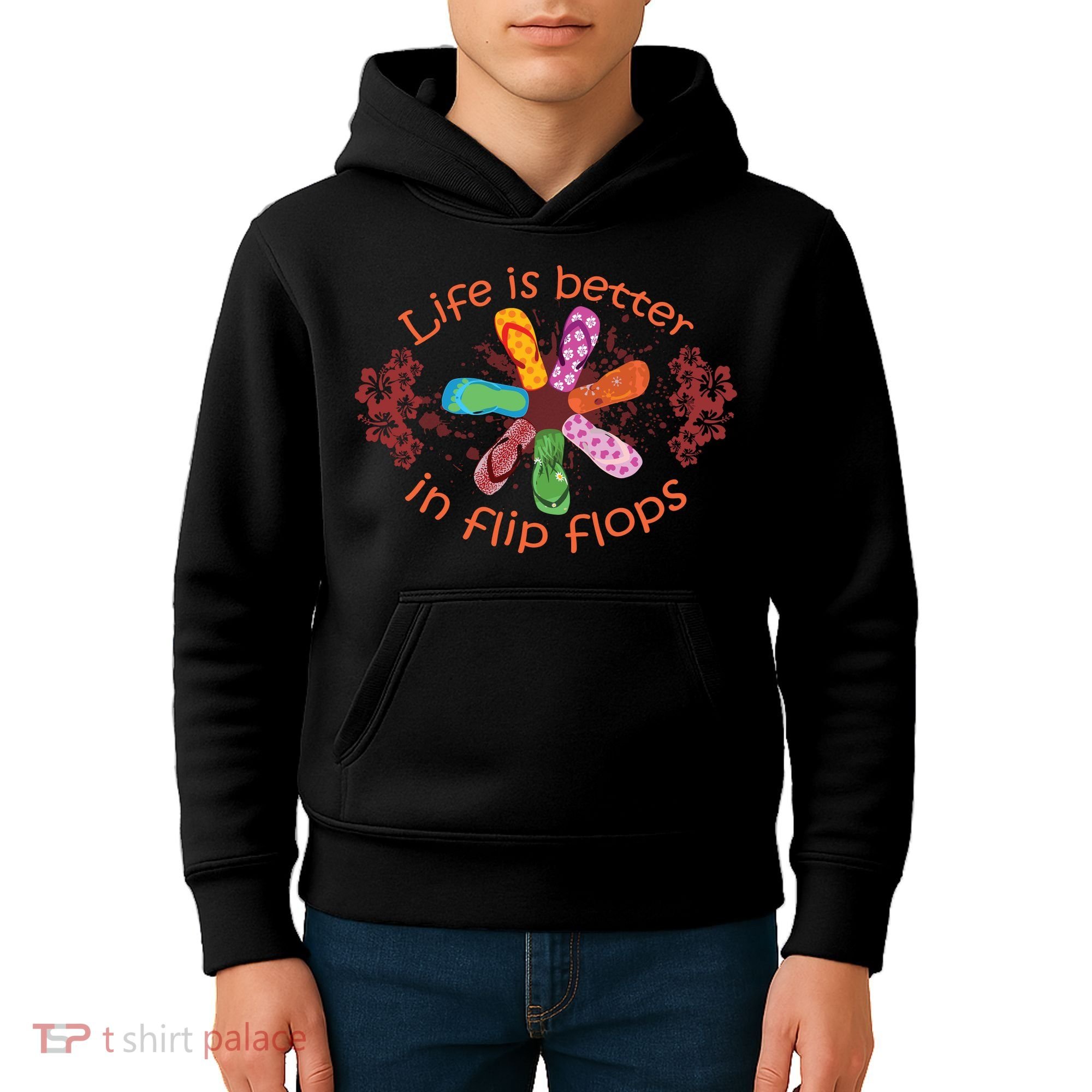 Life Is Better In Flip Flops Girl Beach Gifts Sandal Love Kids Hoodie