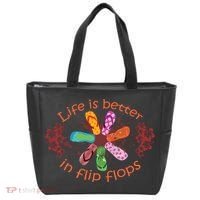 Life Is Better In Flip Flops Girl Beach Gifts Sandal Love Tote Bag thumb 0