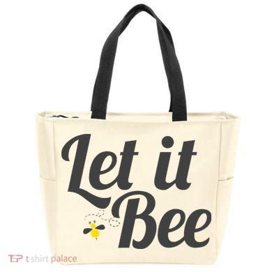 Let It Bee Funny Beehive Cute Beekeeping Gift Tote Bag