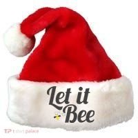 Let It Bee Funny Beehive Cute Beekeeping Gift Santa Hat thumb 0