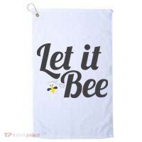 Let It Bee Funny Beehive Cute Beekeeping Gift Golf Towel thumb 0