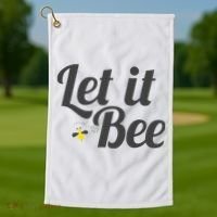Let It Bee Funny Beehive Cute Beekeeping Gift Golf Towel thumb 1