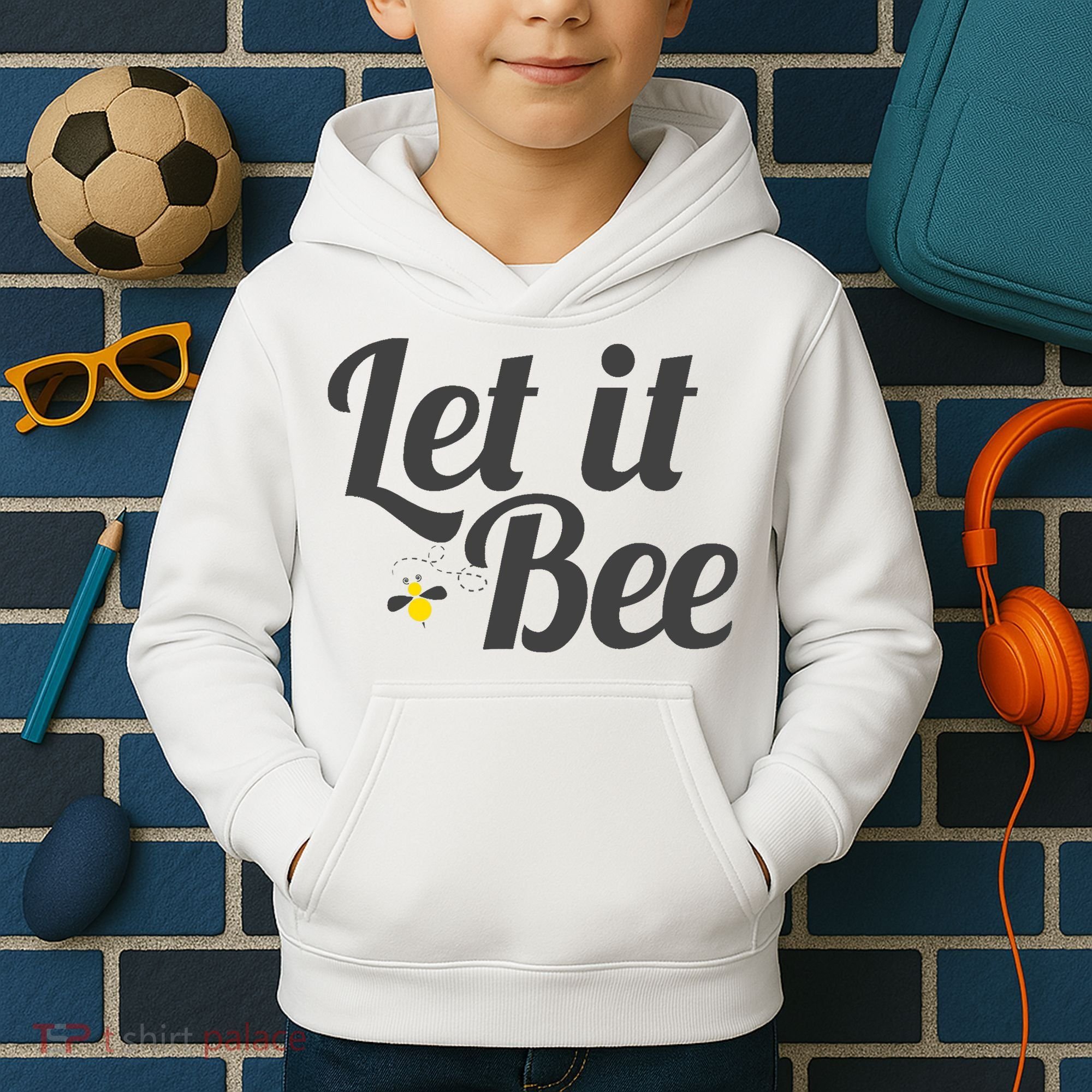 Let It Bee Funny Beehive Cute Beekeeping Gift Kids Hoodie