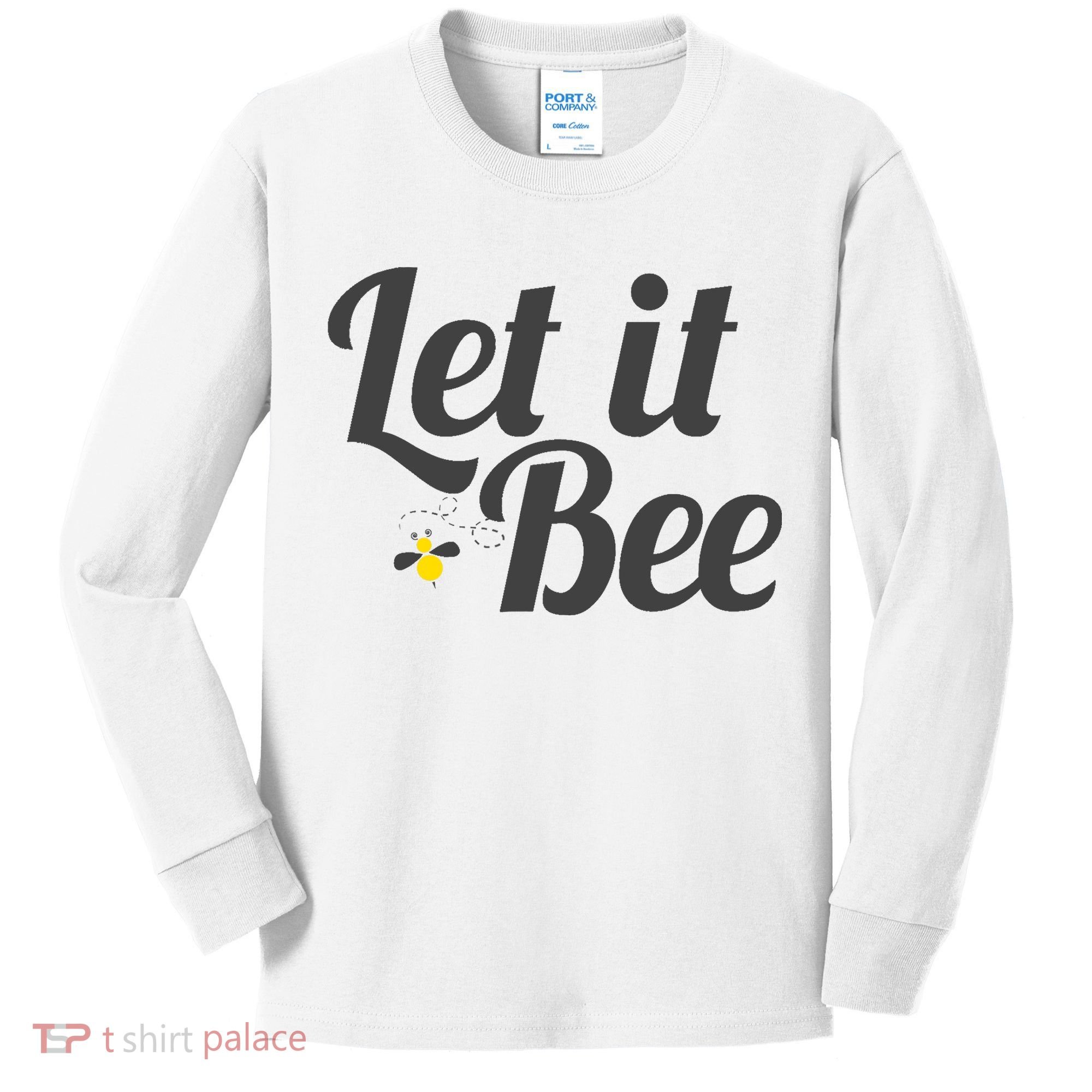 Let It Bee Funny Beehive Cute Beekeeping Gift Kids Long Sleeve Shirt