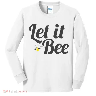 Let It Bee Funny Beehive Cute Beekeeping Gift Kids Long Sleeve Shirt