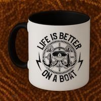 Life Is Better On A Boat Captain Boater Boating Anchor Great Gift Coffee Mug thumb 2