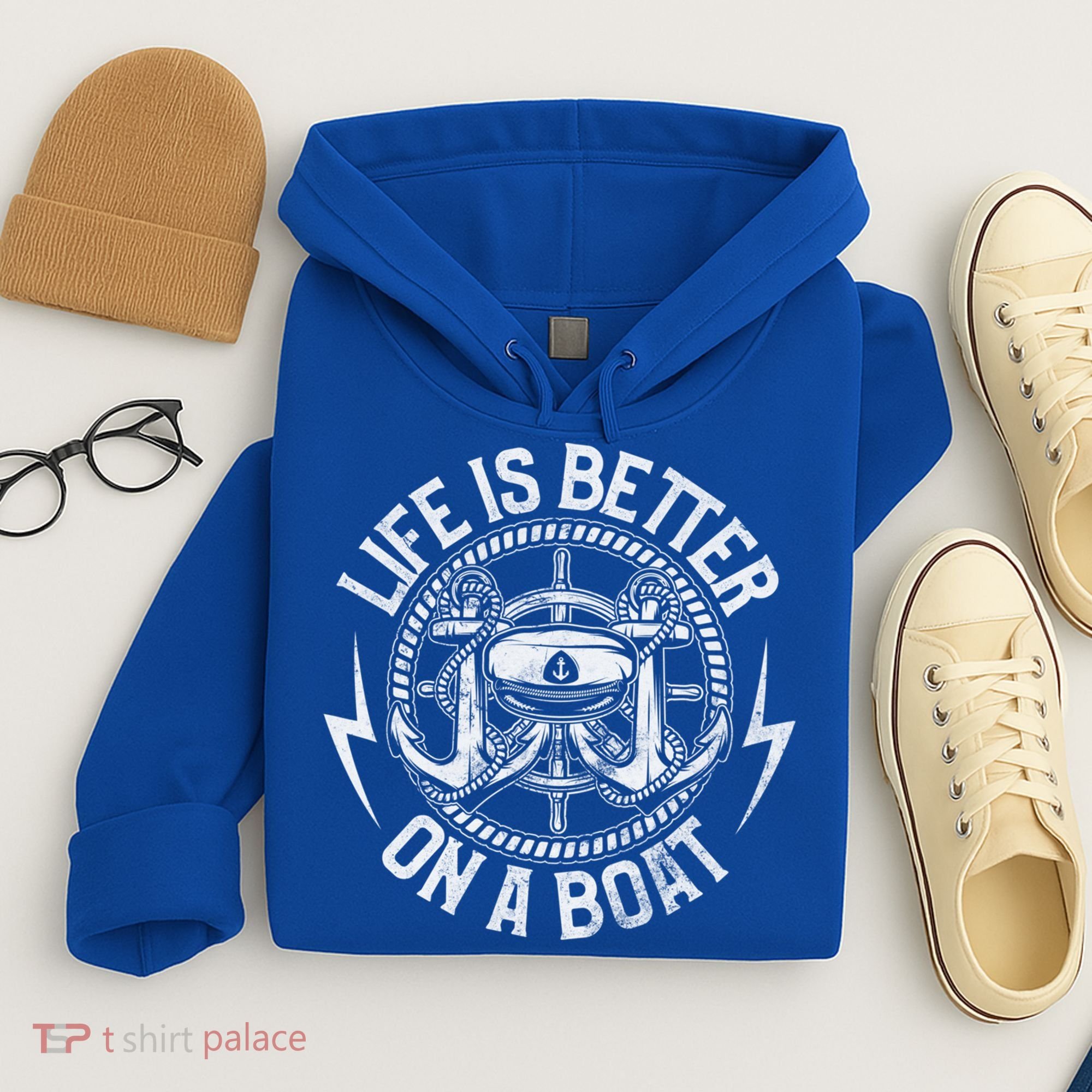 Life Is Better On A Boat Captain Boater Boating Anchor Great Gift Hoodie