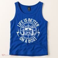 Life Is Better On A Boat Captain Boater Boating Anchor Great Gift Tank Top thumb 2