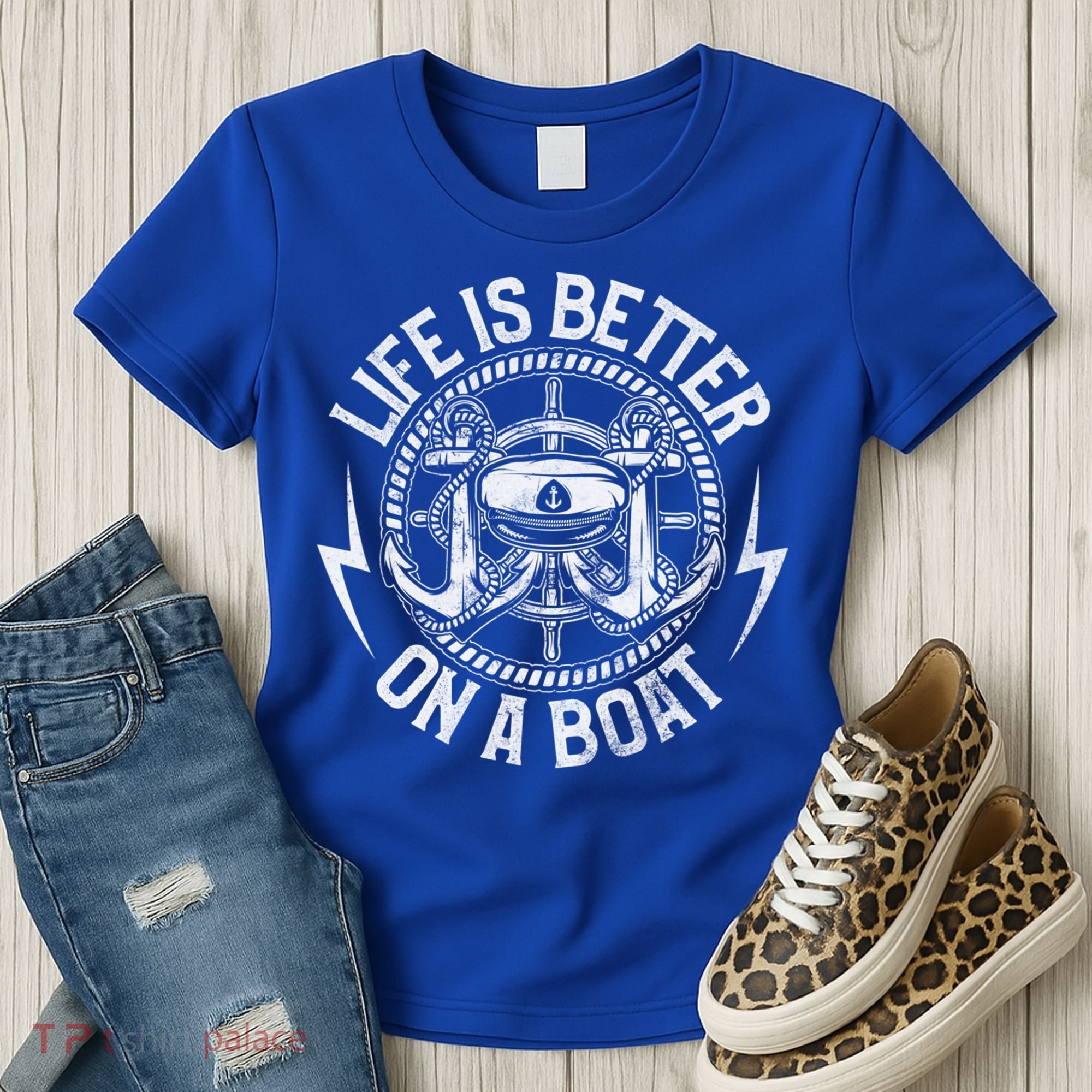Life Is Better On A Boat Captain Boater Boating Anchor Great Gift Women's T-Shirt