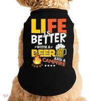 Life Is Better With A Beer And A Campfire Gift For Beer Day Doggie Tank thumb 0