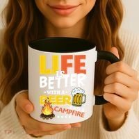 Life Is Better With A Beer And A Campfire Gift For Beer Day Coffee Mug thumb 3