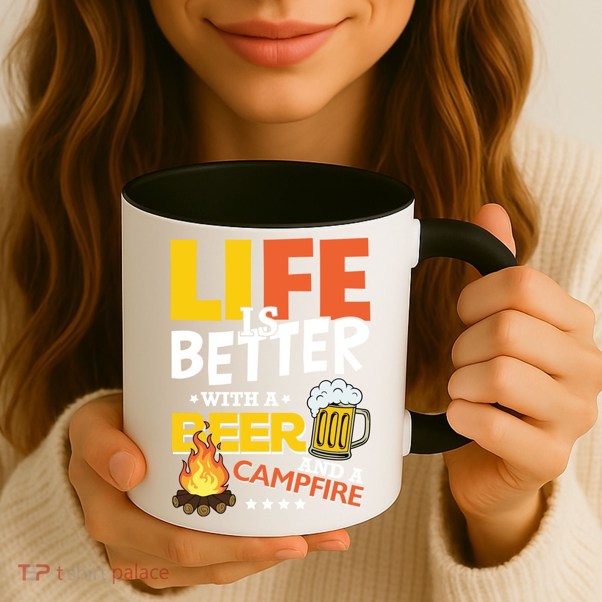 Life Is Better With A Beer And A Campfire Gift For Beer Day Coffee Mug