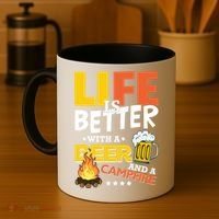 Life Is Better With A Beer And A Campfire Gift For Beer Day Coffee Mug thumb 4