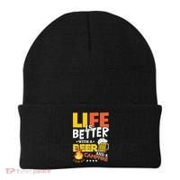 Life Is Better With A Beer And A Campfire Gift For Beer Day Beanie thumb 0