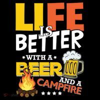 Life Is Better With A Beer And A Campfire Gift For Beer Day Ornament thumb 1