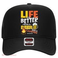 Life Is Better With A Beer And A Campfire Gift For Beer Day Hat thumb 0