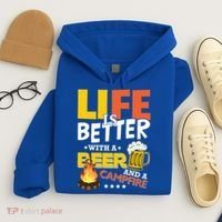 Life Is Better With A Beer And A Campfire Gift For Beer Day Hoodie thumb 4
