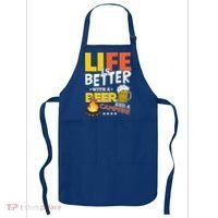Life Is Better With A Beer And A Campfire Gift For Beer Day Apron thumb 0