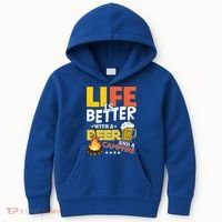Life Is Better With A Beer And A Campfire Gift For Beer Day Kids Hoodie thumb 0