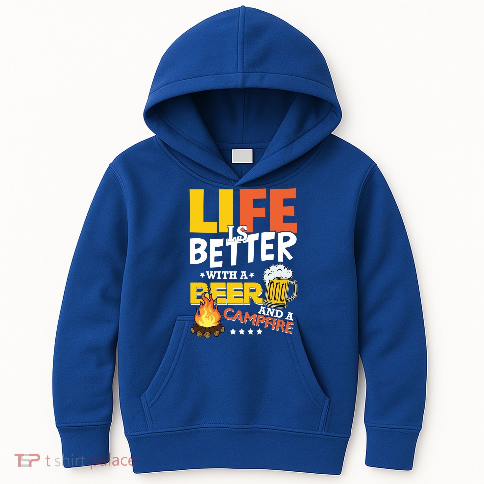 Life Is Better With A Beer And A Campfire Gift For Beer Day Kids Hoodie