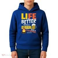 Life Is Better With A Beer And A Campfire Gift For Beer Day Kids Hoodie thumb 4