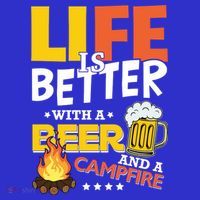 Life Is Better With A Beer And A Campfire Gift For Beer Day Kids Long Sleeve Shirt thumb 2