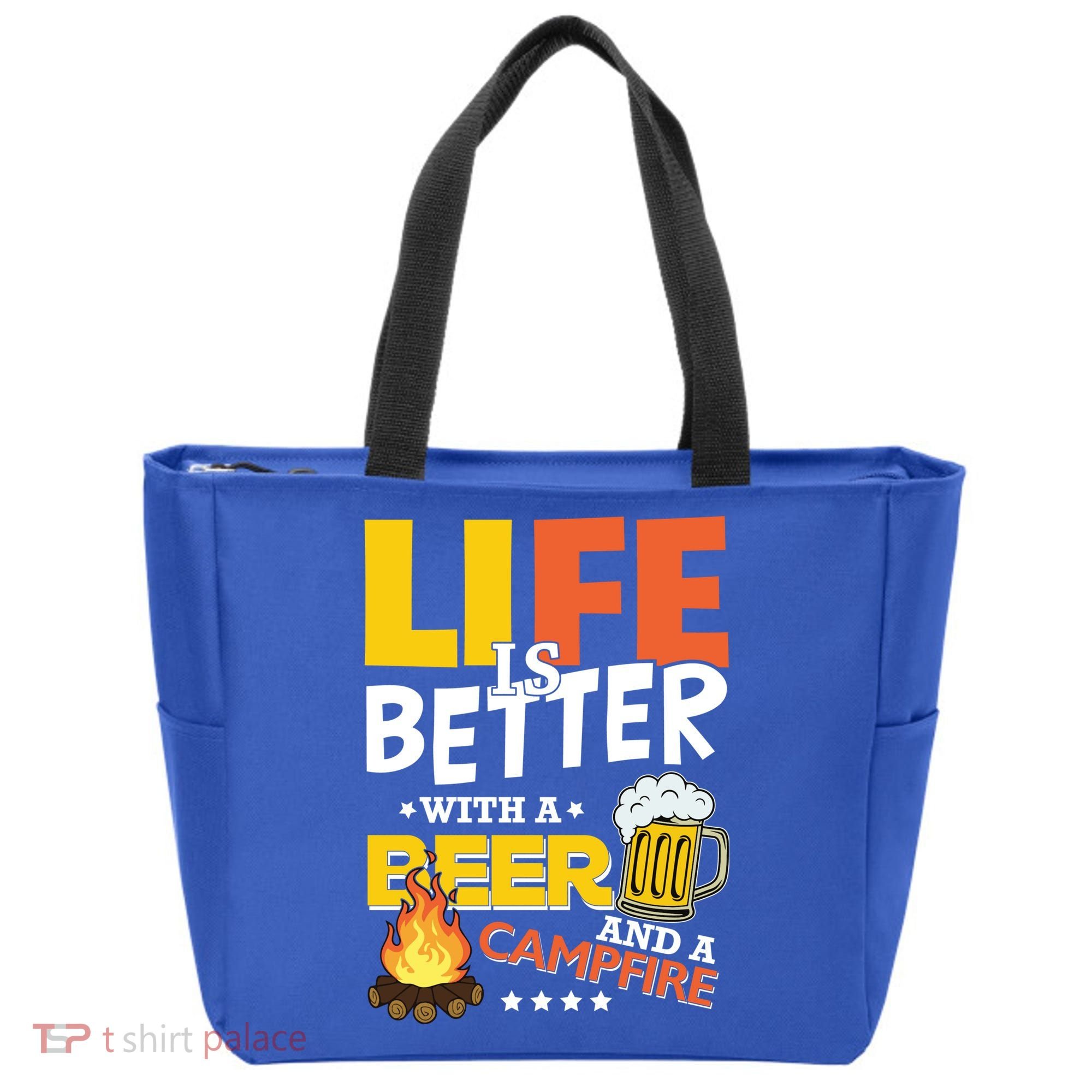 Life Is Better With A Beer And A Campfire Gift For Beer Day Tote Bag