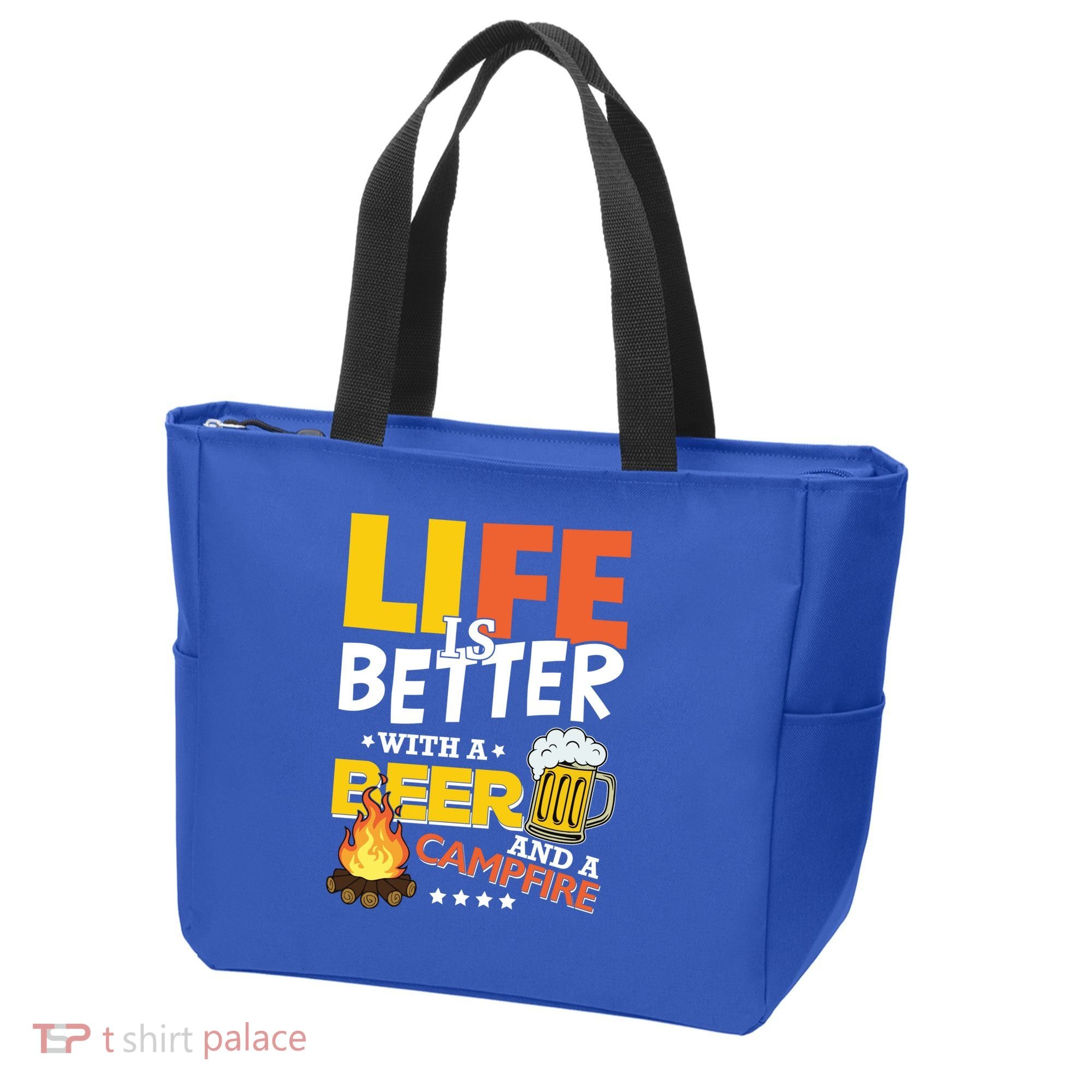 Life Is Better With A Beer And A Campfire Gift For Beer Day Tote Bag
