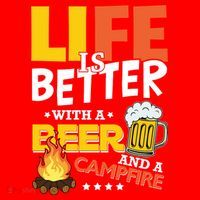Life Is Better With A Beer And A Campfire Gift For Beer Day Santa Hat thumb 1