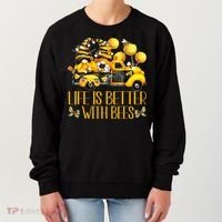 Life Is Better With Bees For Beekeeper Honey Bee Gnome Cute Gift Women's Sweatshirt thumb 0