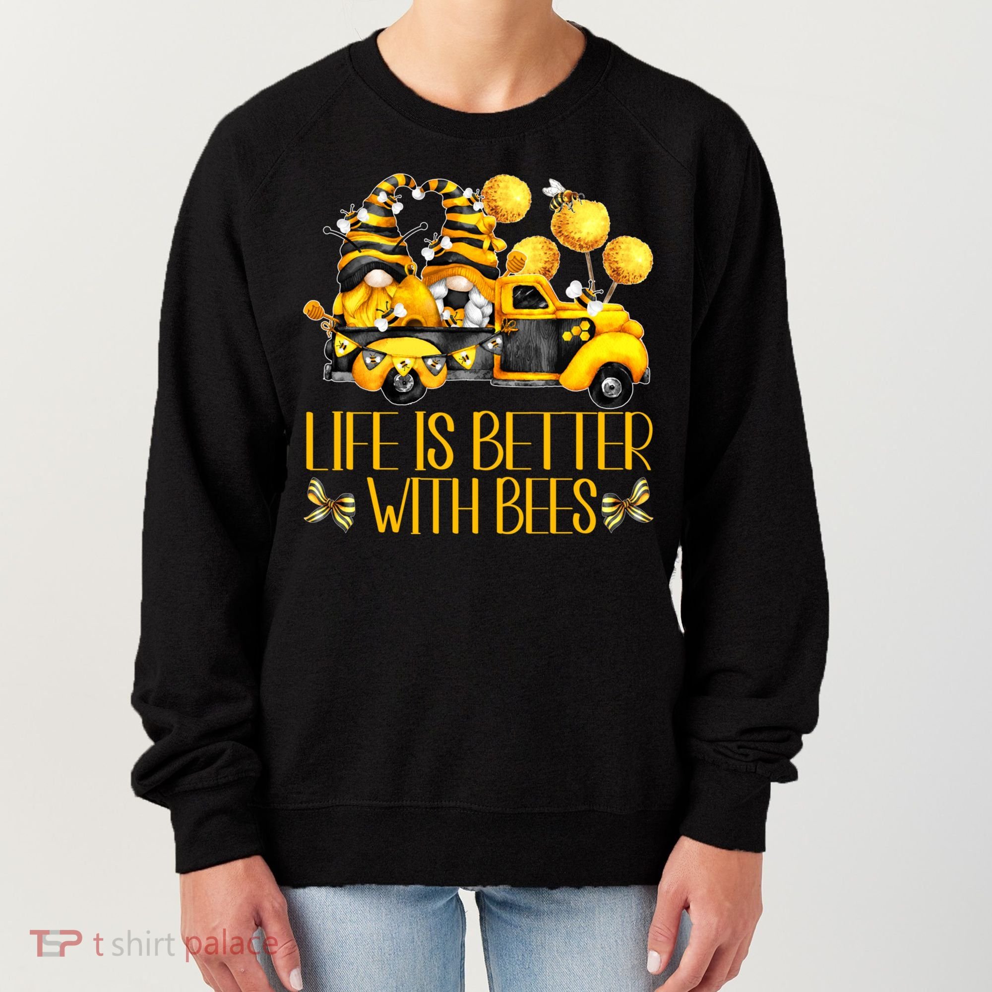 Life Is Better With Bees For Beekeeper Honey Bee Gnome Cute Gift Women's Sweatshirt