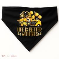 Life Is Better With Bees For Beekeeper Honey Bee Gnome Cute Gift USA-Made Doggie Bandana thumb 0