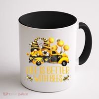 Life Is Better With Bees For Beekeeper Honey Bee Gnome Cute Gift Coffee Mug thumb 1